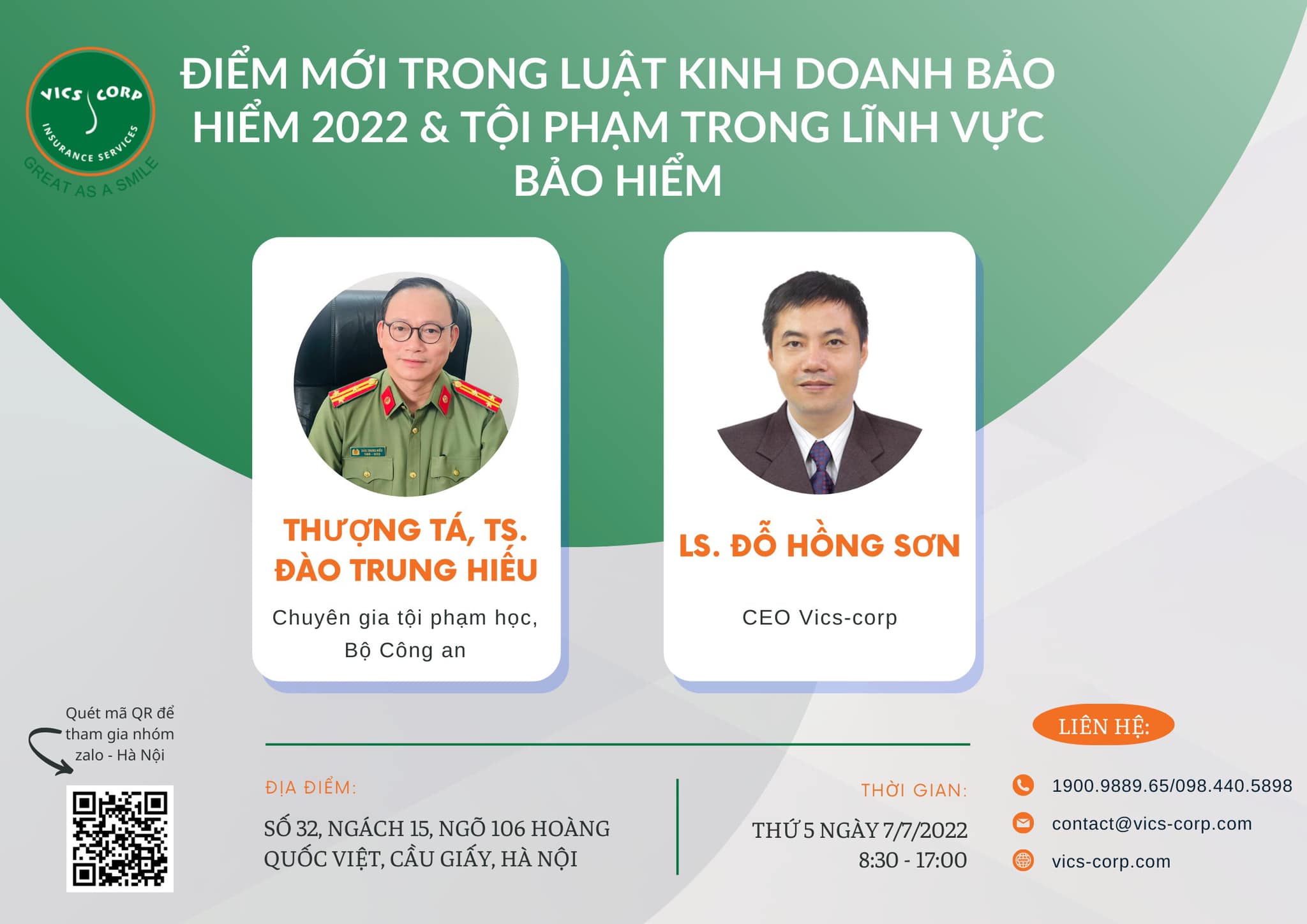 CHƯƠNG TRÌNH TRAO ĐỔI: “ĐIỂM MỚI TRONG LUẬT KINH DOANH BẢO HIỂM 2022 & TỘI PHẠM TRONG LĨNH VỰC BẢO HIỂM”